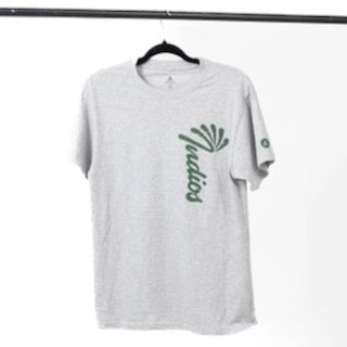Indios Vertical Script Wordmark Heather Gray Cotton Tee