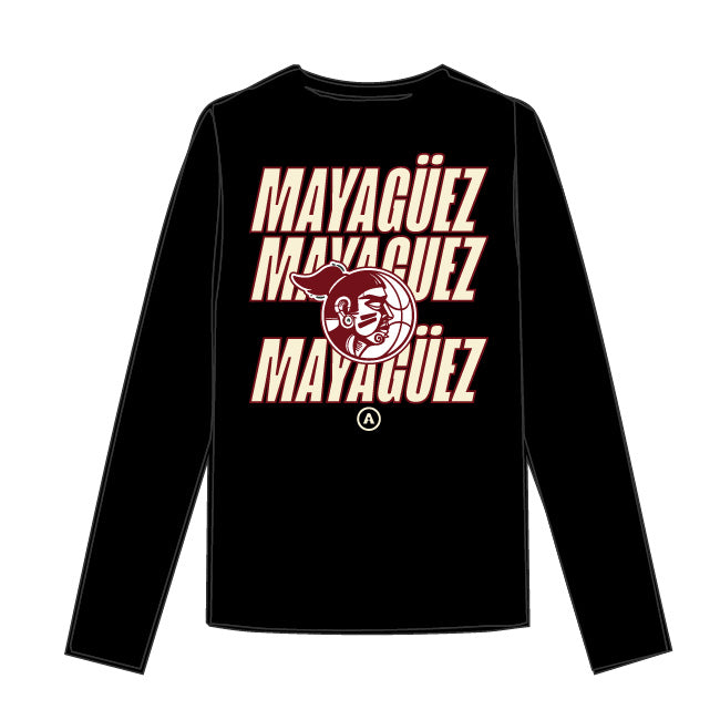 Indios Mayagüez Black Microfiber Long Sleeve Playoff T-Shirt