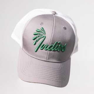 Indios Script Gray Trucker Cap