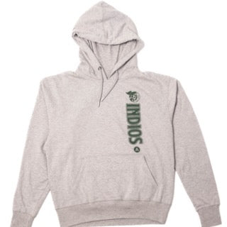 Indios Vertical Wordmark Heather Gray Hooded Sweatshirt