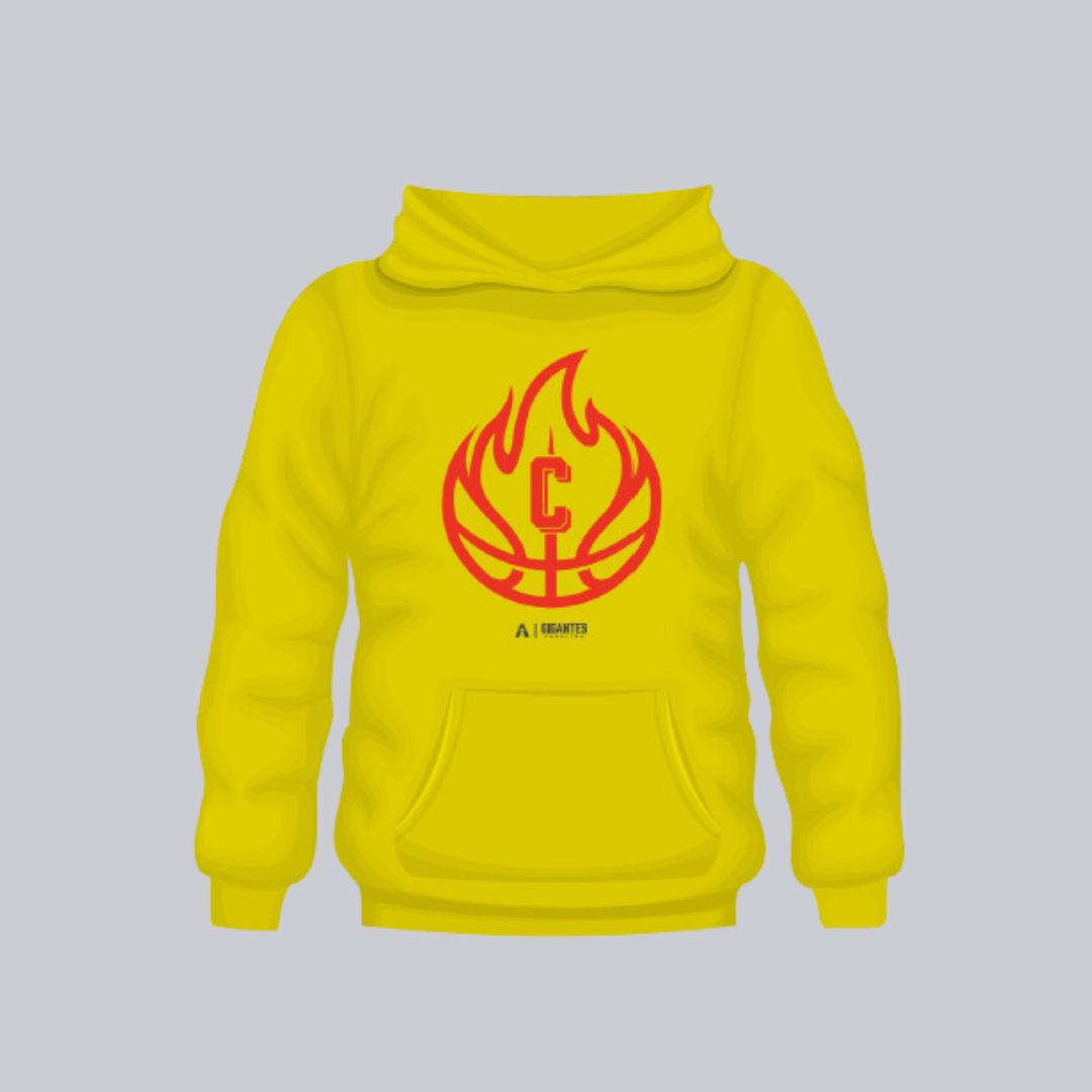 Gigantes de Carolina Fireball Yellow Cotton Hooded Sweatshirt