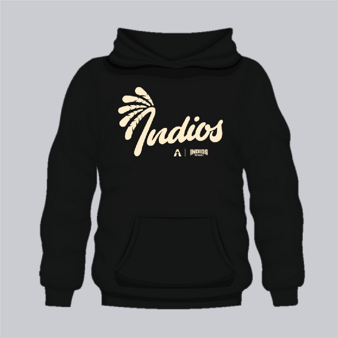 Indios Script Black Hooded Sweatshirt