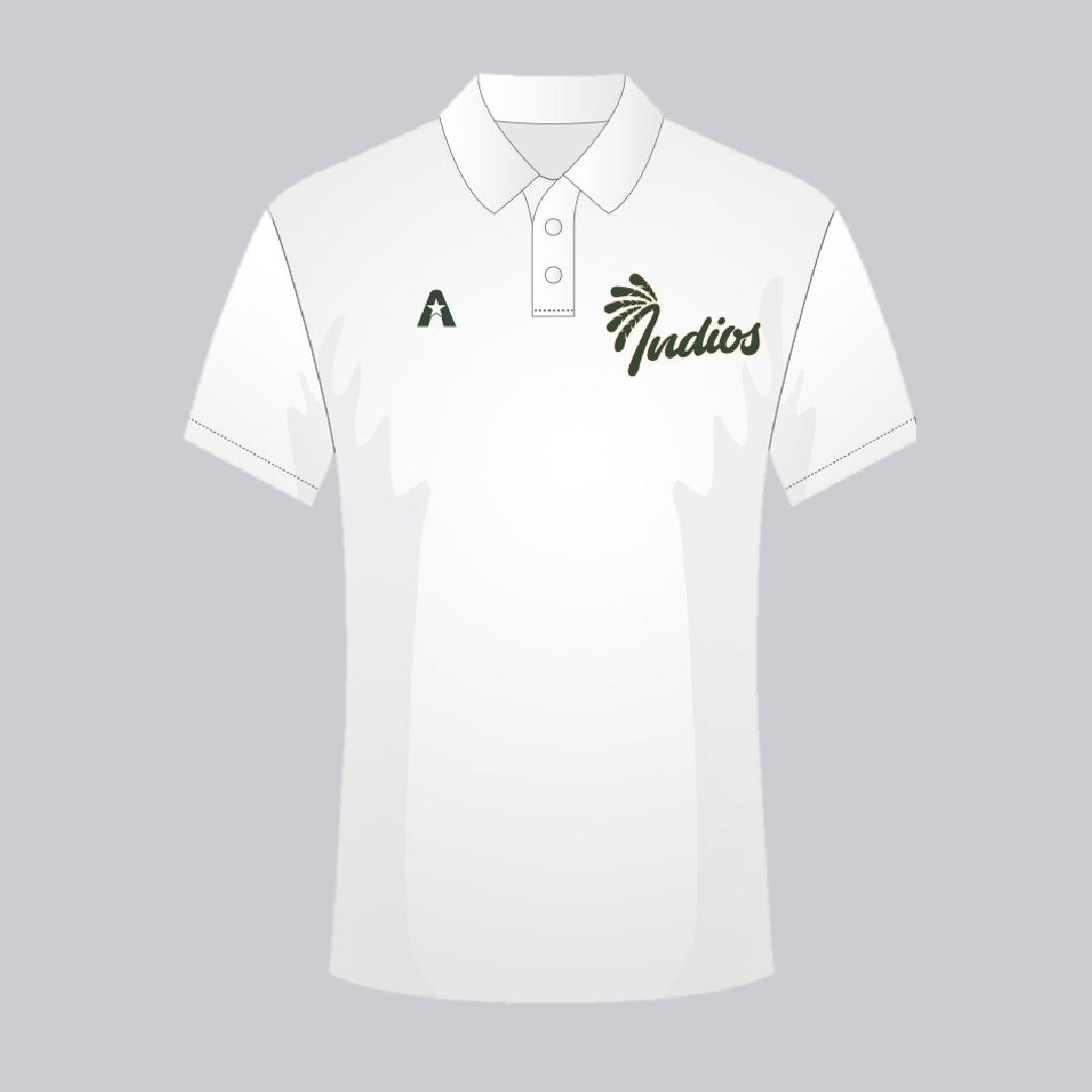 Indios Script White Men's Microfiber Polo