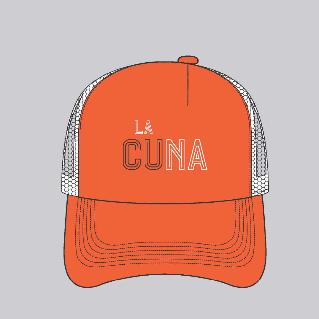 La Cuna Orange & White Trucker Cap