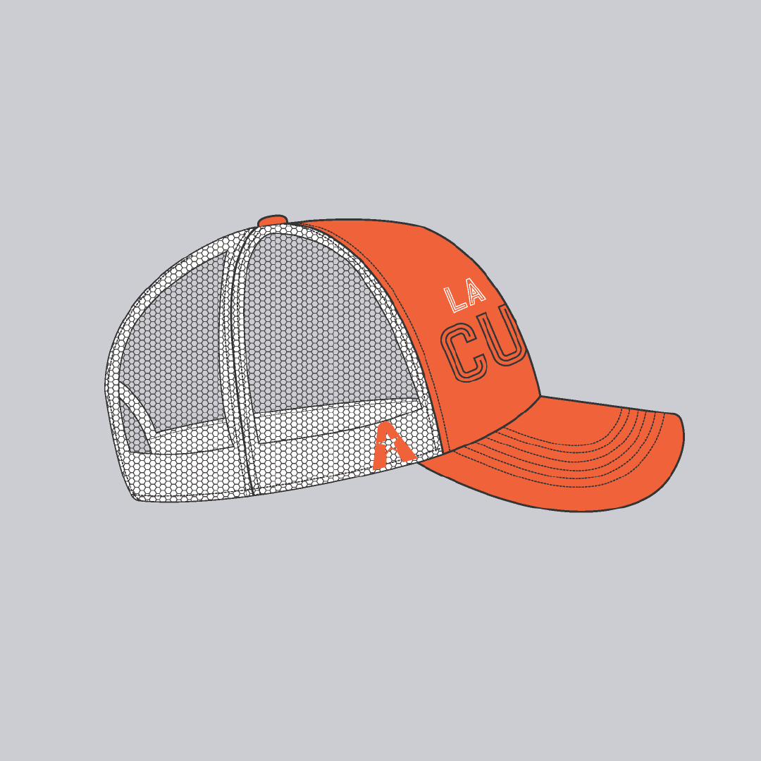 La Cuna Orange & White Trucker Cap