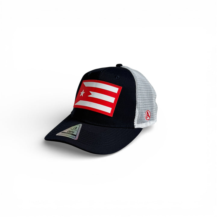 Puerto Rico Flag Patch Navy Trucker Cap
