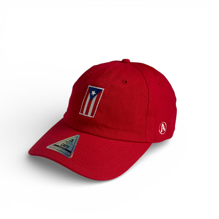 Puerto Rico Vertical Flag Red Soft Cap