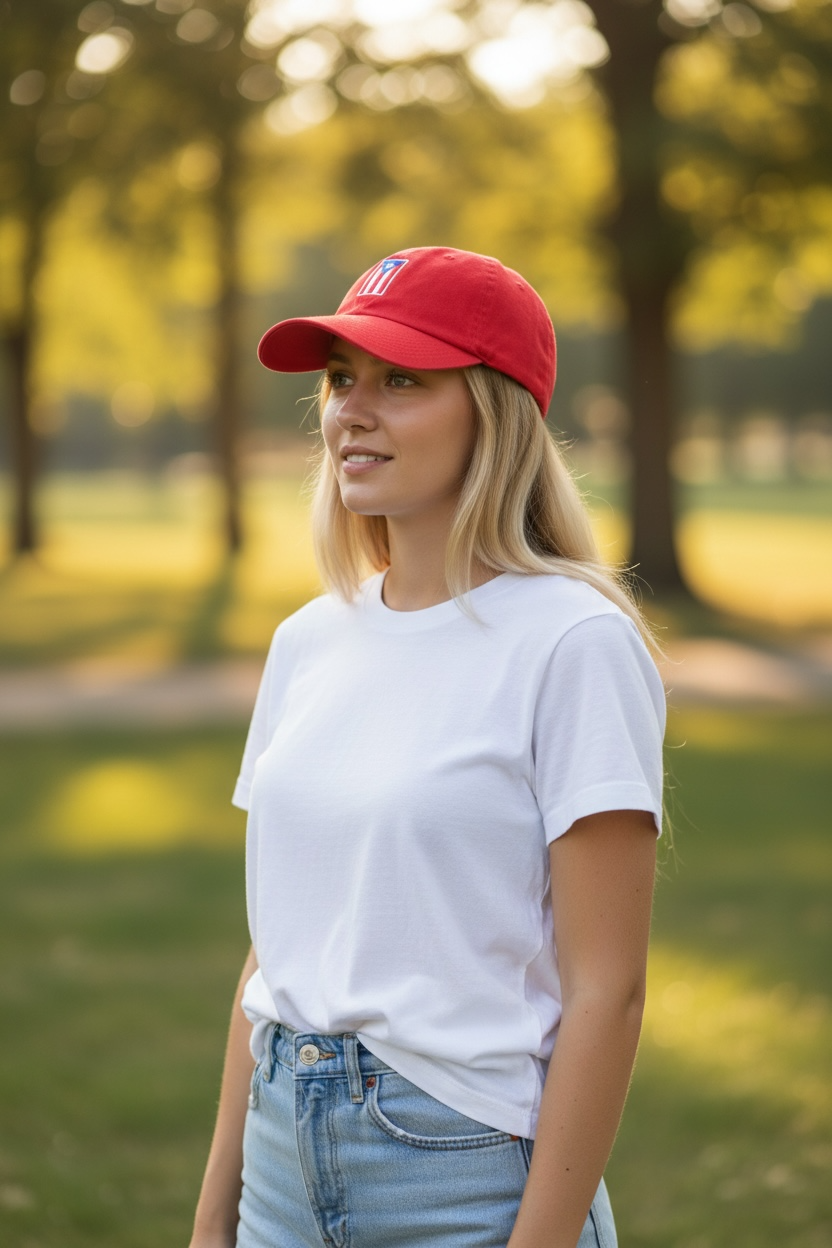 Puerto Rico Vertical Flag Red Soft Cap