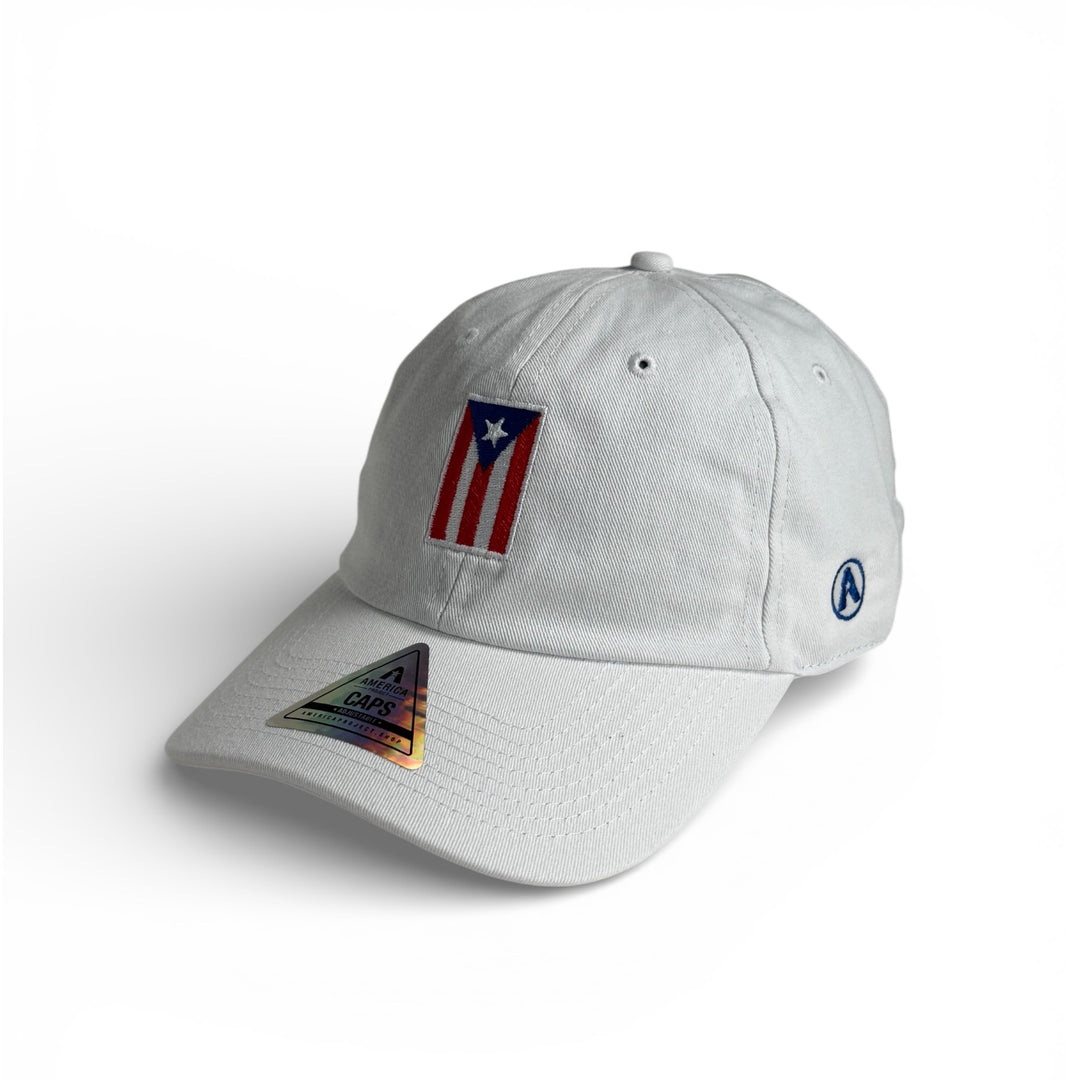 Puerto Rico Vertical Flag White Soft Cap