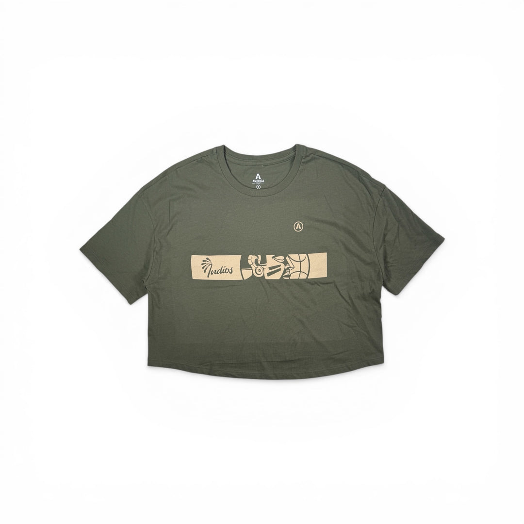 Indios de Mayagüez "Indios" Forest Women's Green Crop Tee